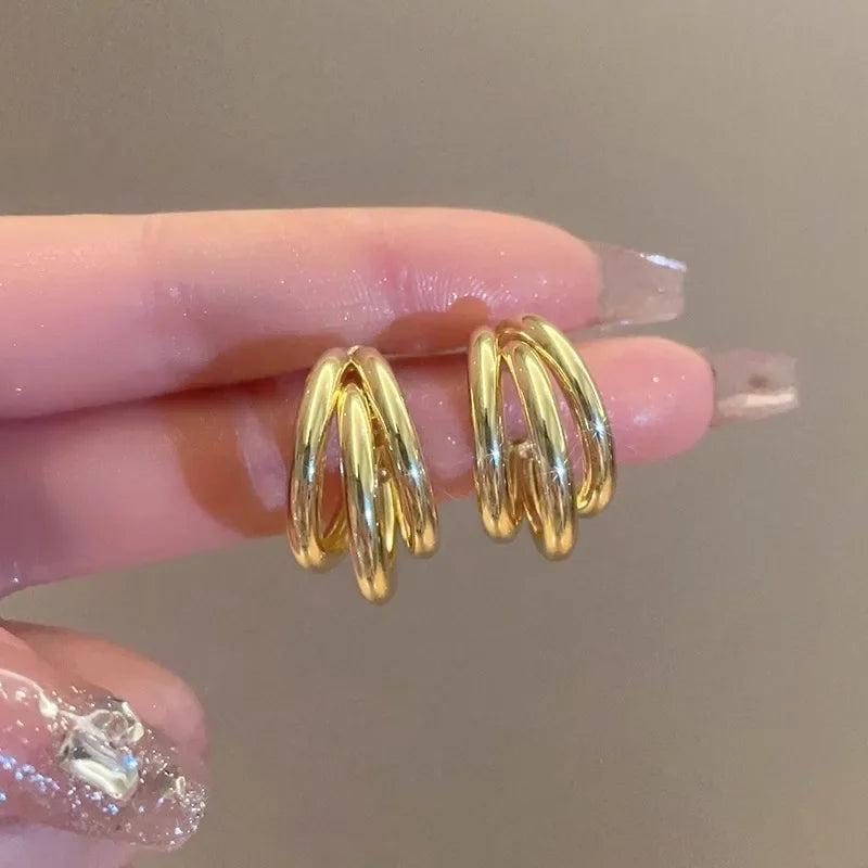 Gigi's Elegant Gold Circled Hoop Earring