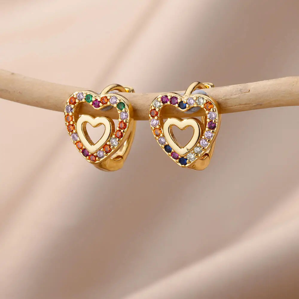 Gigi's Zircon Heart Earrings