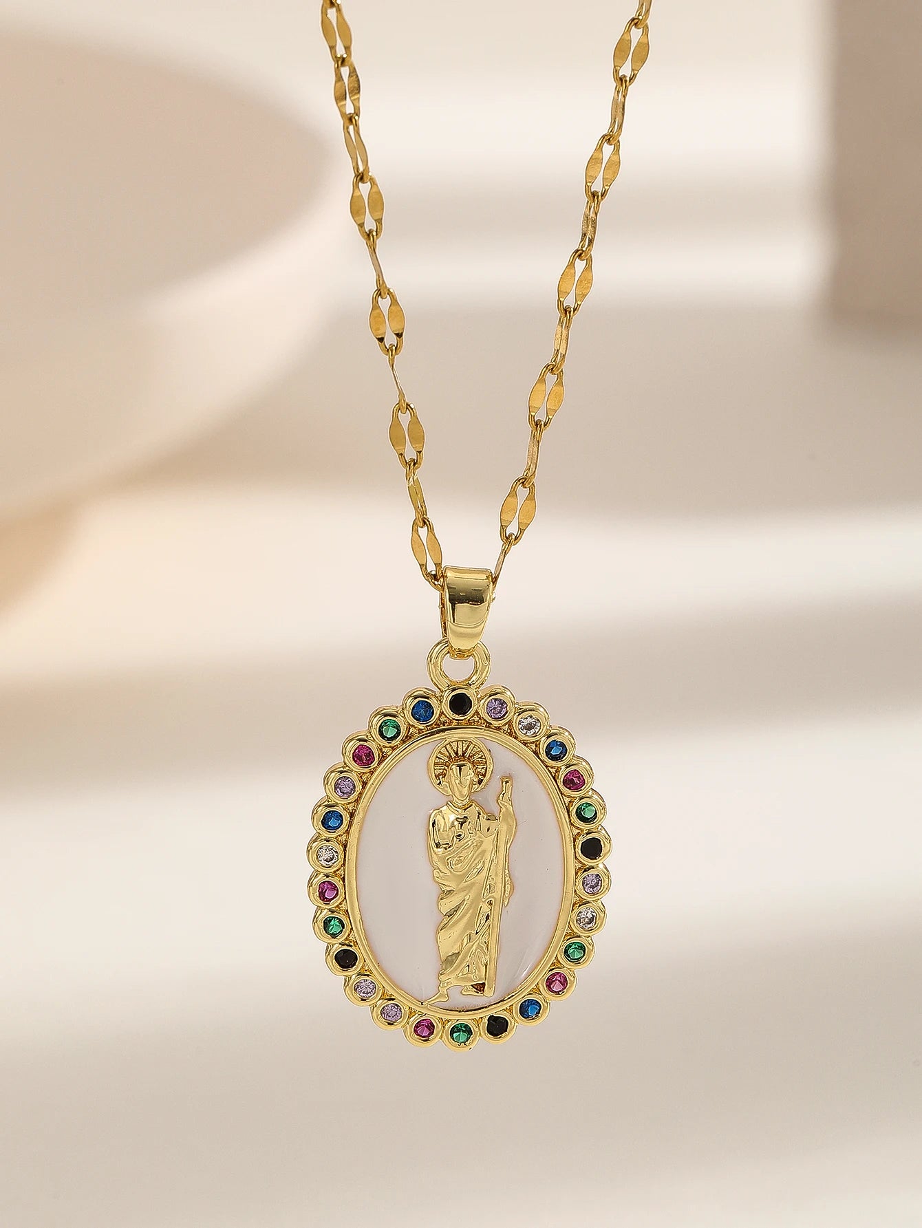 Gigi's Santa Maria necklaces in colorful religious fashion