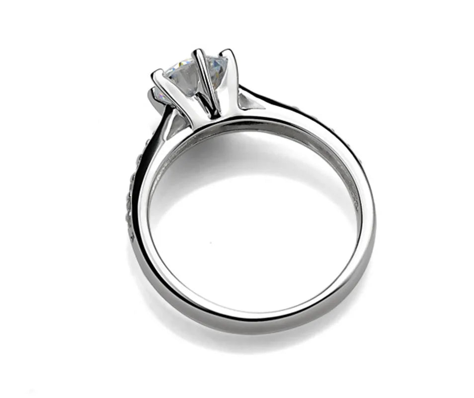 GIGI'S Sterling Silver Classic Ring simple 70ct diamond ring
