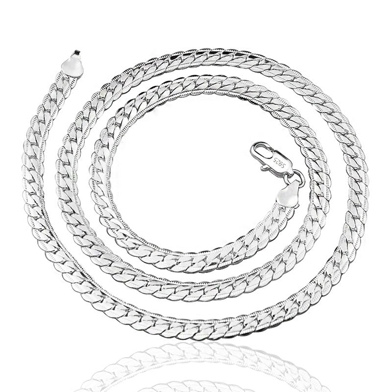 Gigi's 18K Gold/Silver Color 6mm Full Sideways Necklace 8/18/20/24 Inch Chain