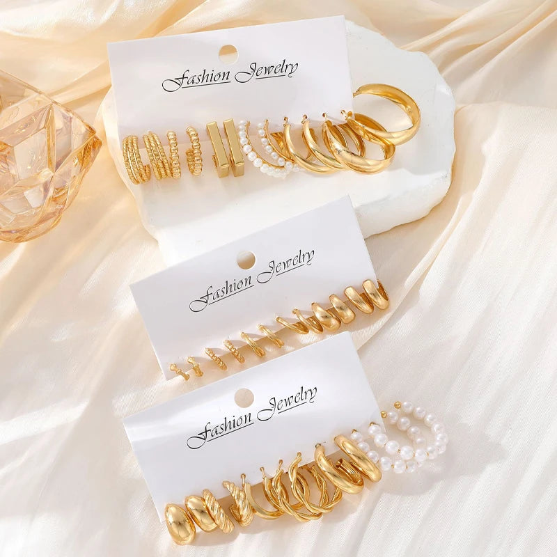 Gigi's Fashion Geometric Hoop Earrings Set