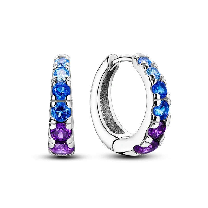 Gigi's Blue Zirconium Hoop Earrings