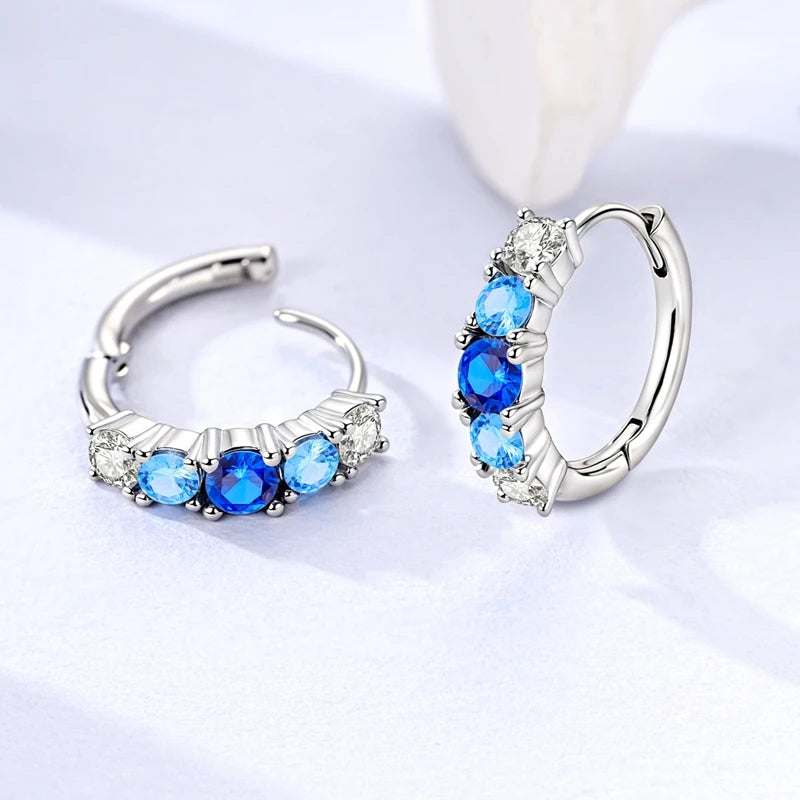 Gigi's Blue Zirconium Hoop Earrings