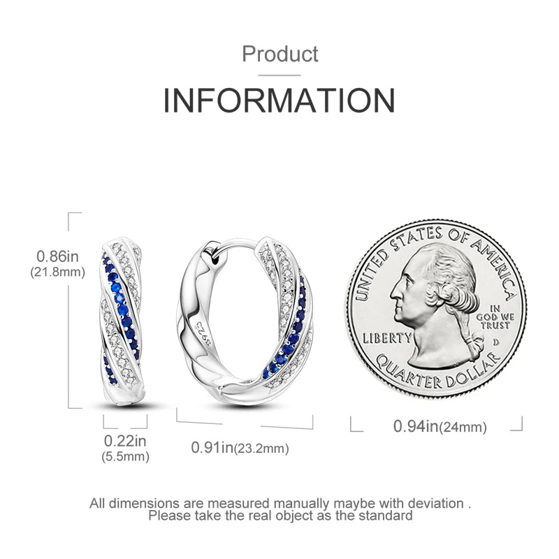 Gigi's Blue Zirconium Hoop Earrings