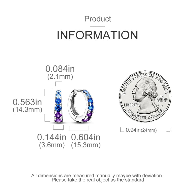 Gigi's Blue Zirconium Hoop Earrings