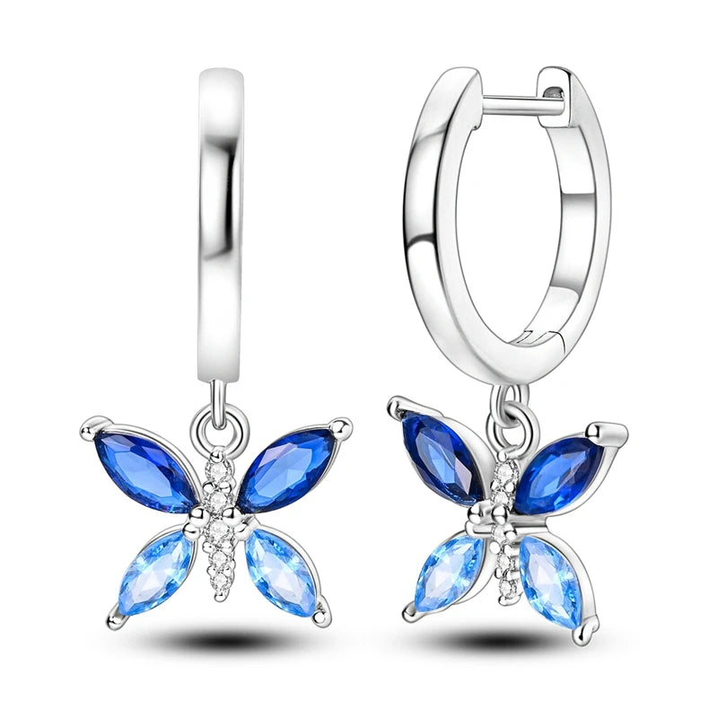 Gigi's Blue Zirconium Hoop Earrings