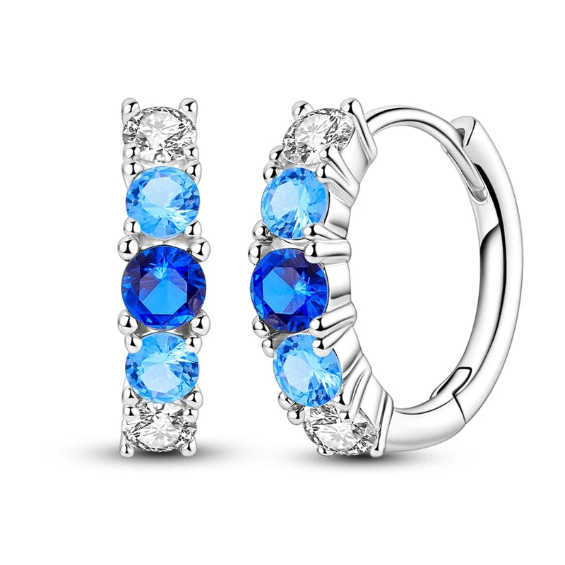 Gigi's Blue Zirconium Hoop Earrings