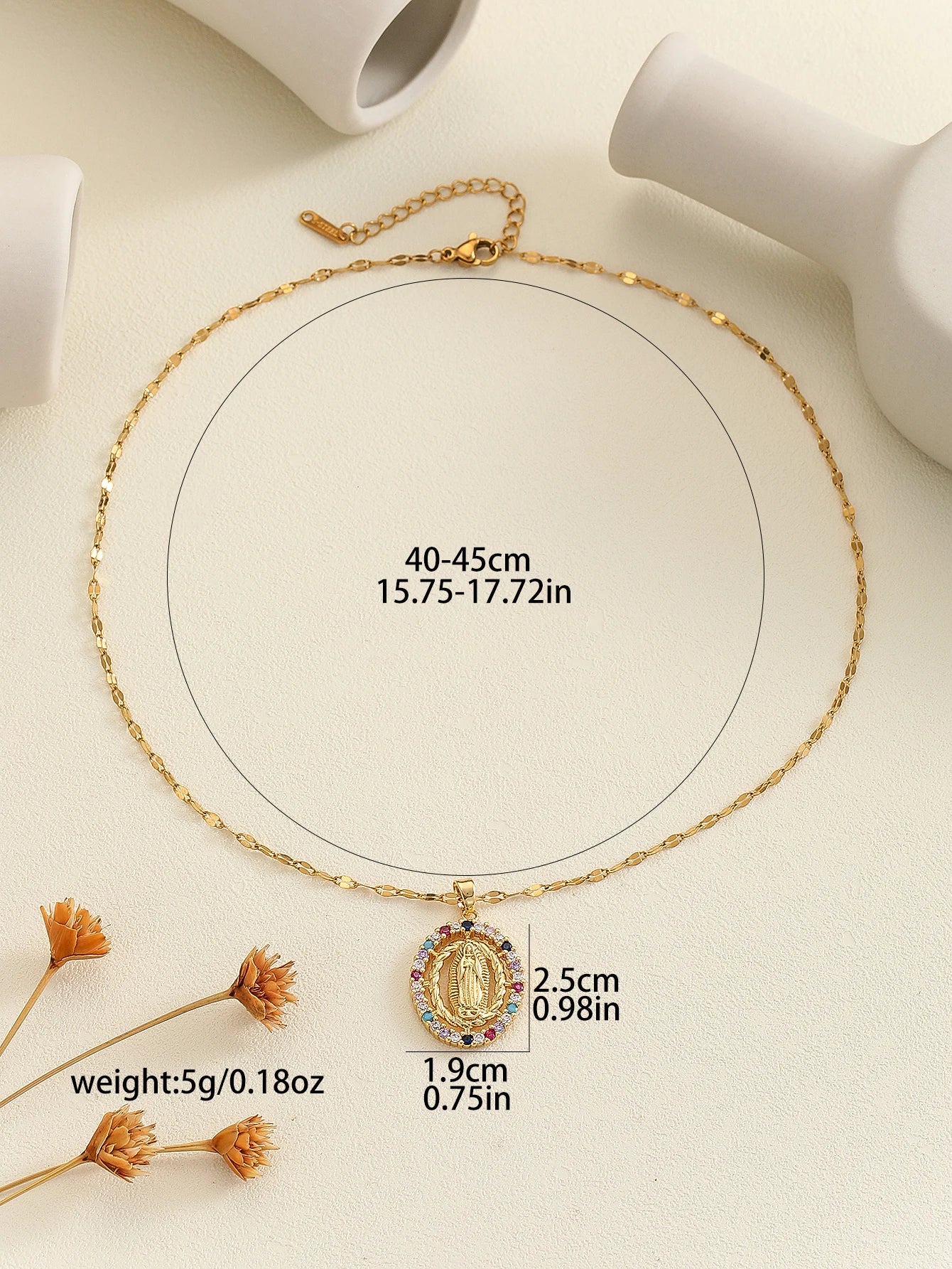 Gigi's Santa Maria necklaces in colorful religious fashion