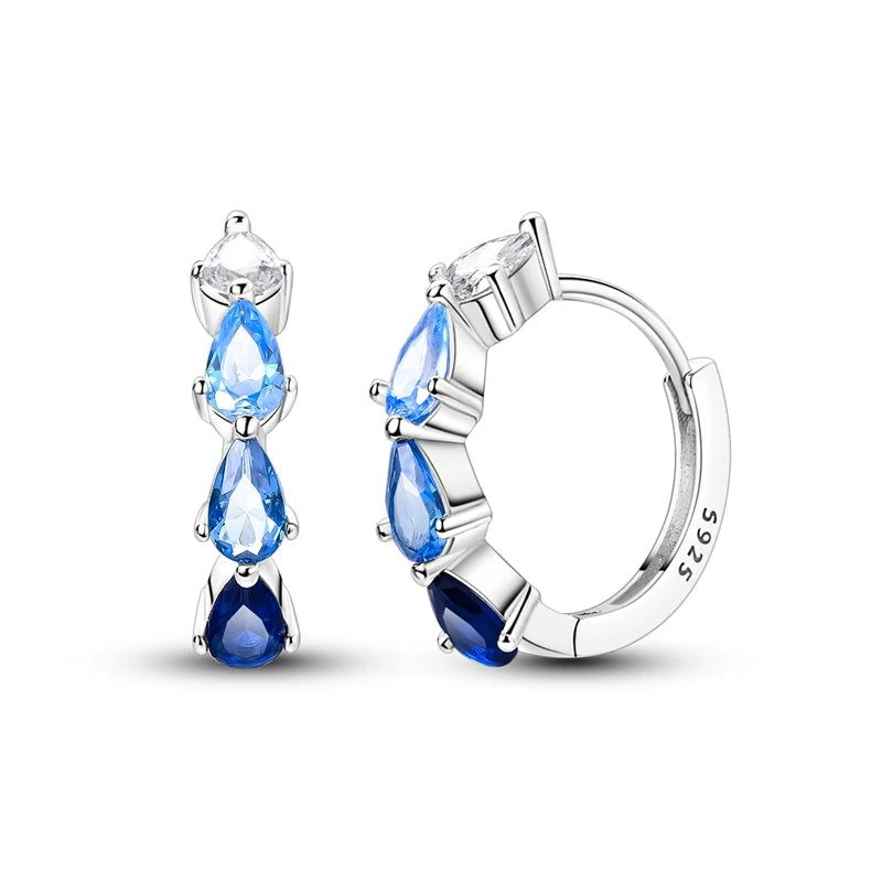 Gigi's Blue Zirconium Hoop Earrings