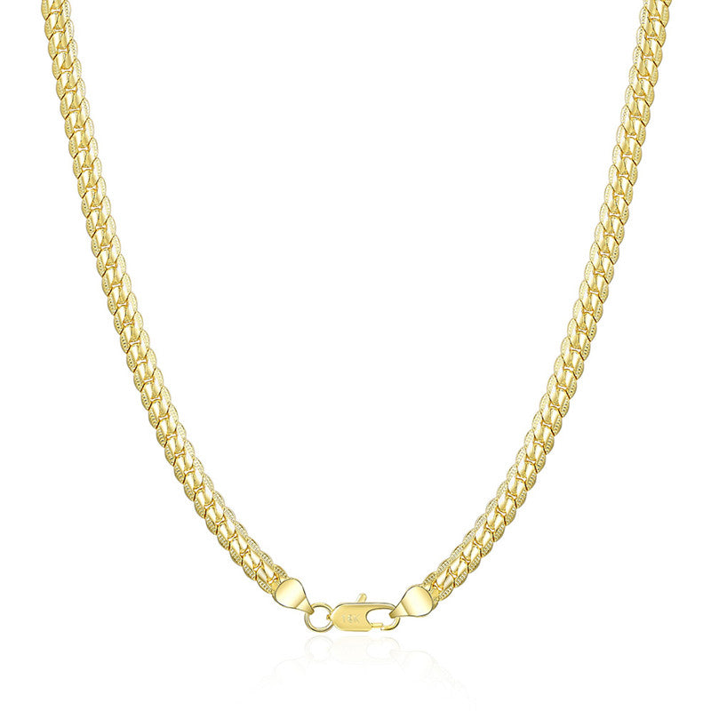 Gigi's 18K Gold/Silver Color 6mm Full Sideways Necklace 8/18/20/24 Inch Chain