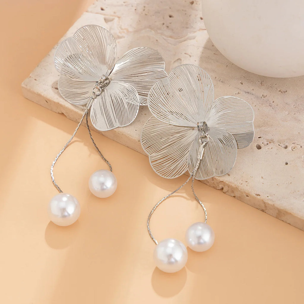Gigi's Flower Petal Long Tassel Drop Earrings
