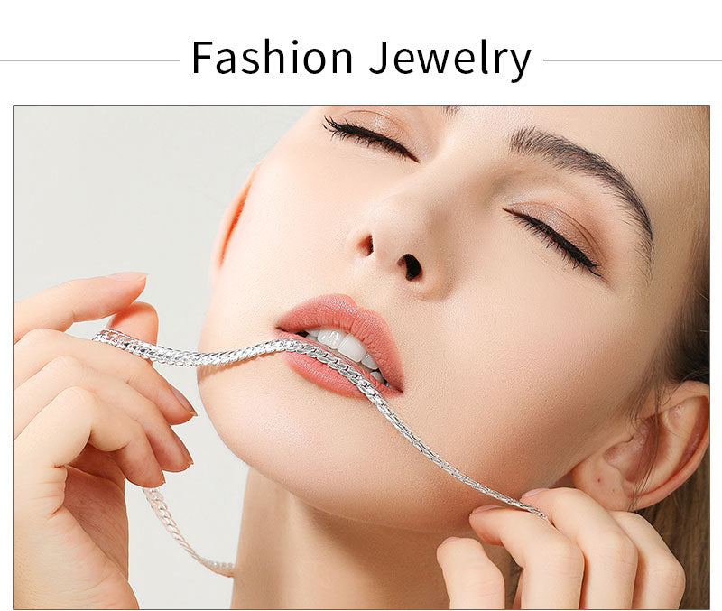 Gigi's 18K Gold/Silver Color 6mm Full Sideways Necklace 8/18/20/24 Inch Chain