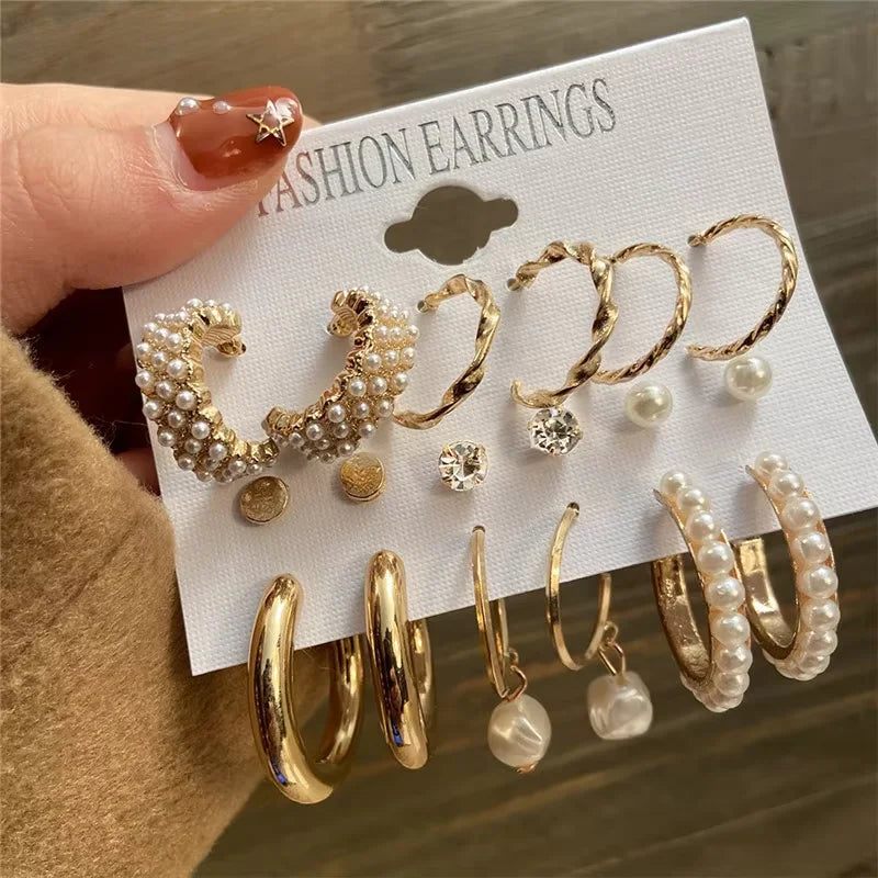 Gigi's Fashion Geometric Hoop Earrings Set