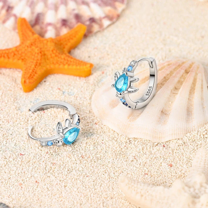 Gigi's Blue Zirconium Hoop Earrings