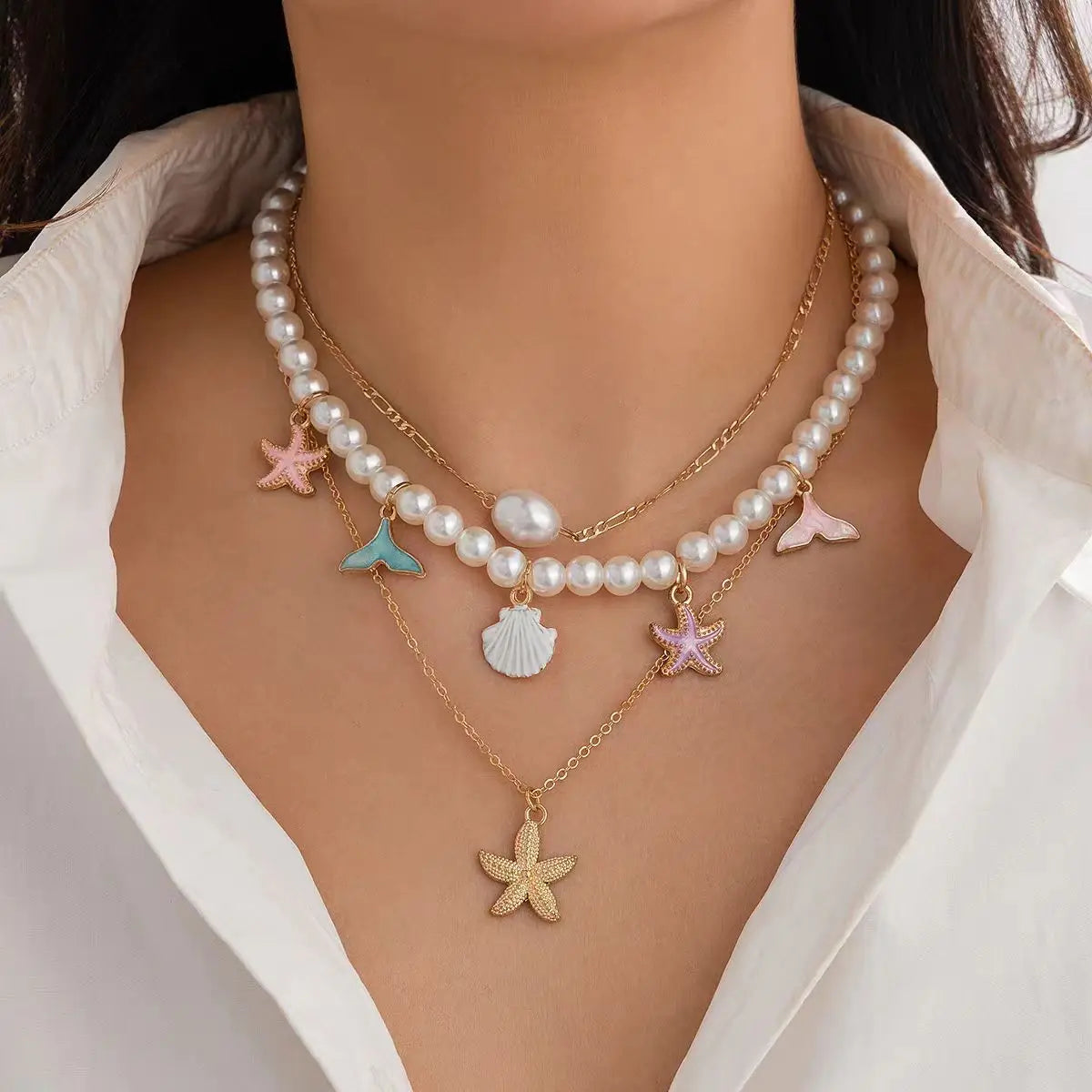 Gigi's Summer Ocean Style Beach Shell Necklace