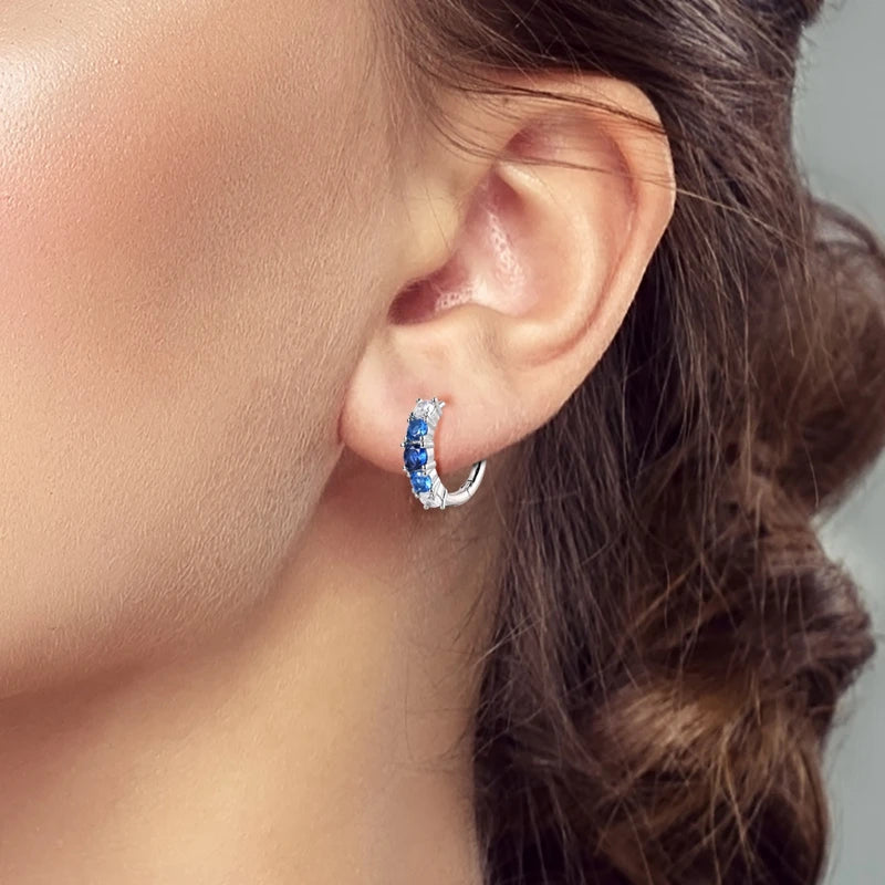 Gigi's Blue Zirconium Hoop Earrings