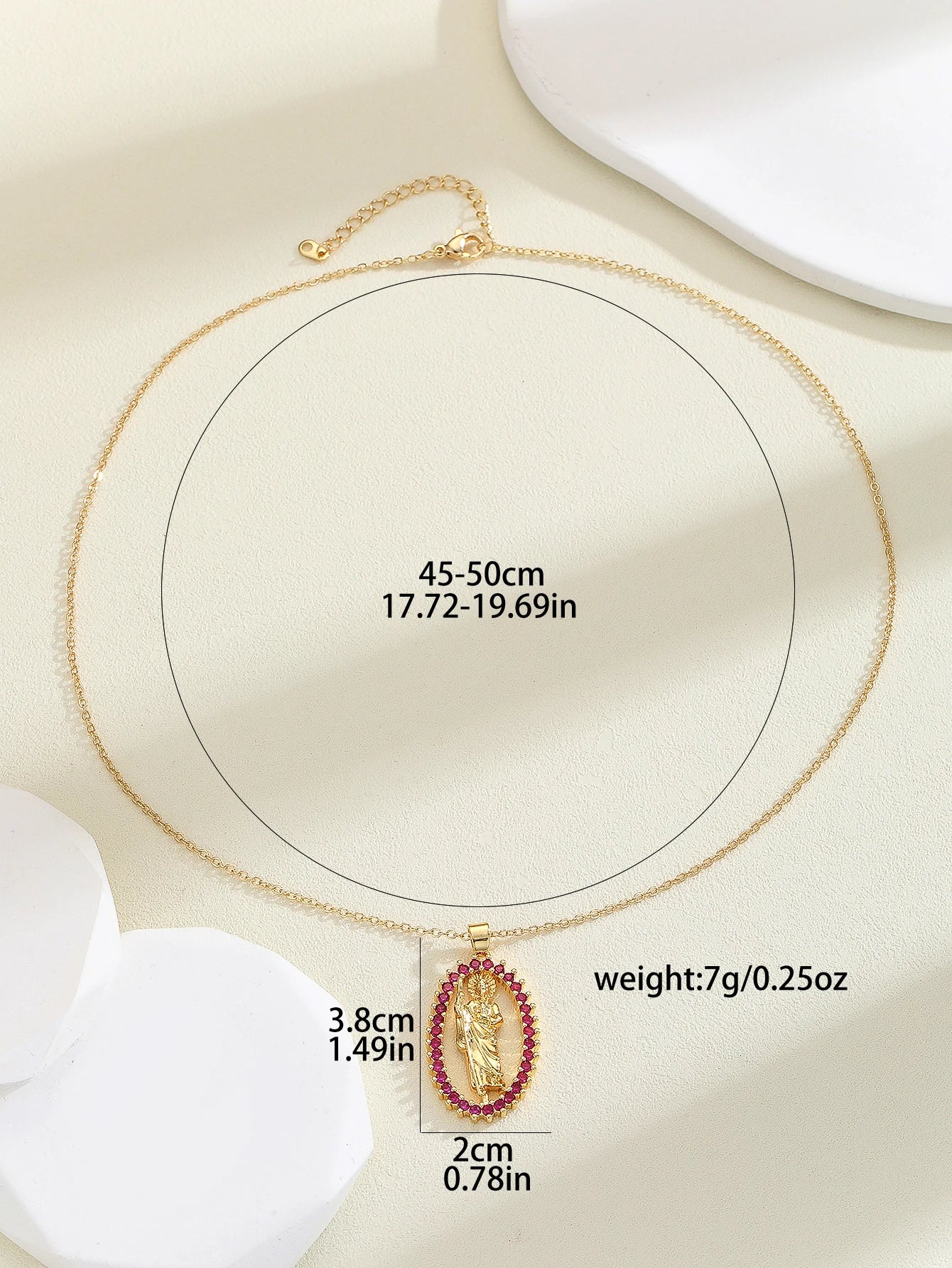 Gigi's Santa Maria necklaces in colorful religious fashion