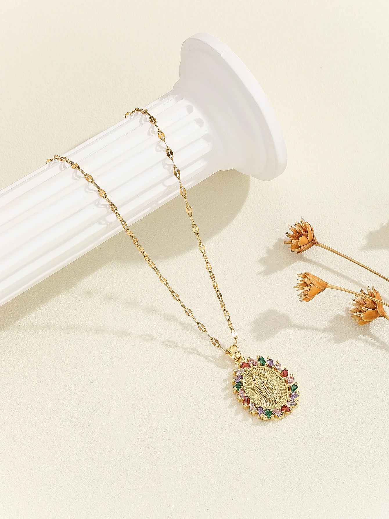 Gigi's Santa Maria necklaces in colorful religious fashion