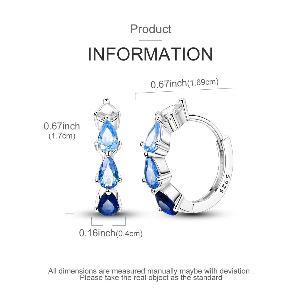 Gigi's Blue Zirconium Hoop Earrings