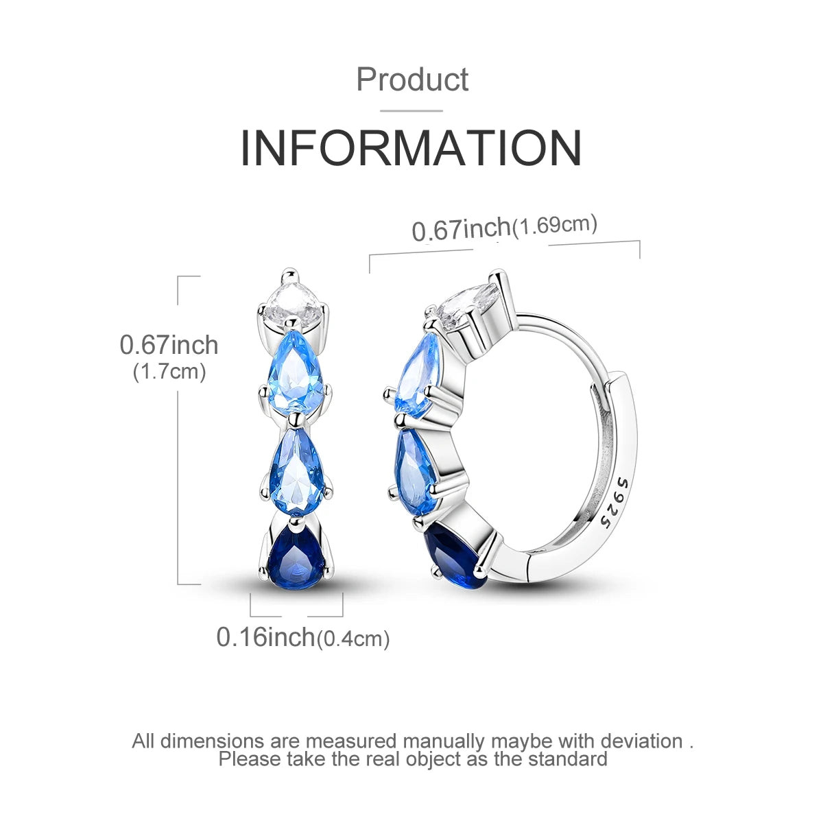 Gigi's Blue Zirconium Hoop Earrings