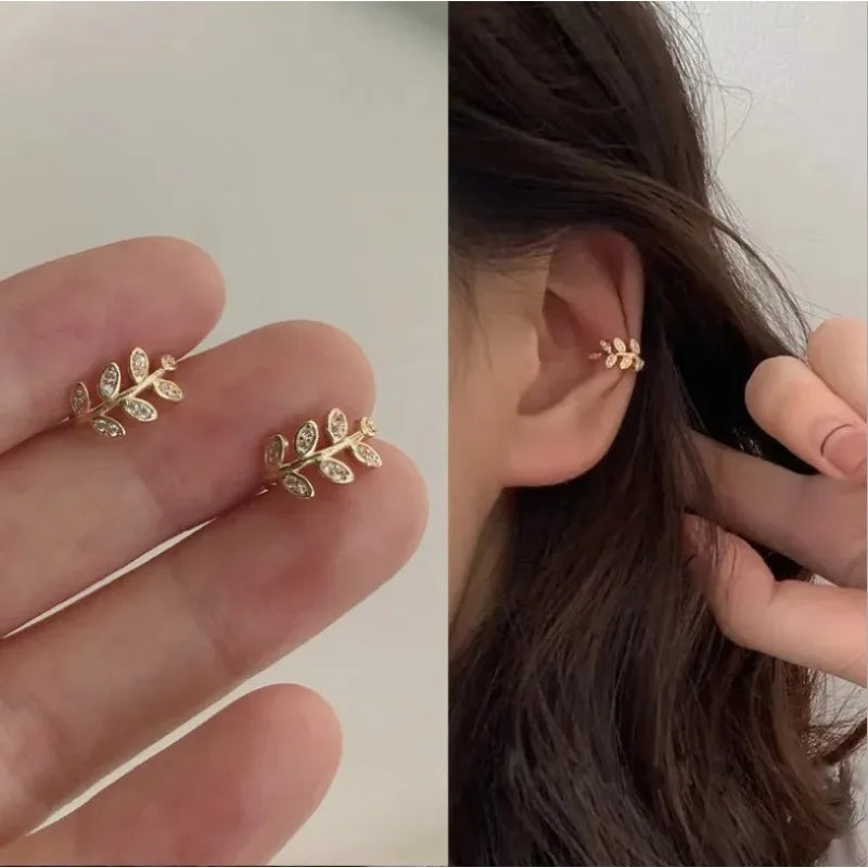 Gigi's Cute Metal Leaf Earcuff Clips On Earring