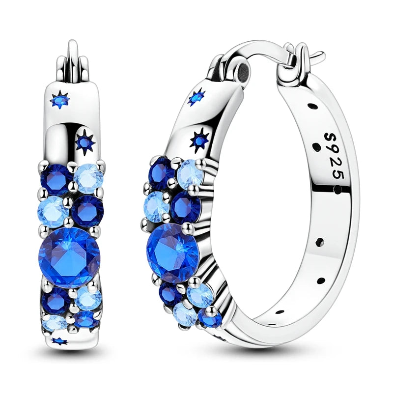 Gigi's Blue Zirconium Hoop Earrings