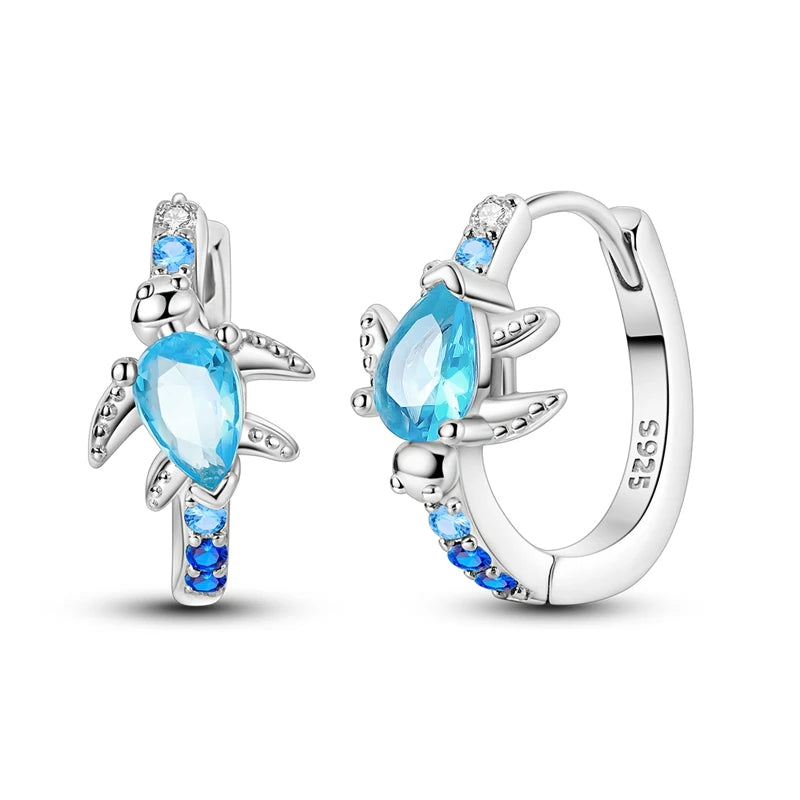 Gigi's Blue Zirconium Hoop Earrings