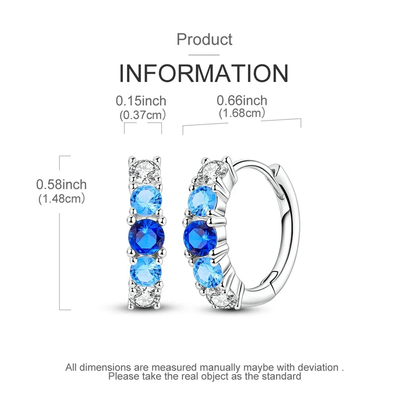 Gigi's Blue Zirconium Hoop Earrings