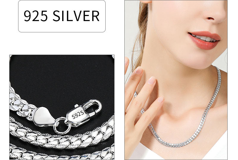 Gigi's 18K Gold/Silver Color 6mm Full Sideways Necklace 8/18/20/24 Inch Chain