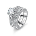 Gigi's Elegant Wedding Engagement Couple Shiny Rings Set