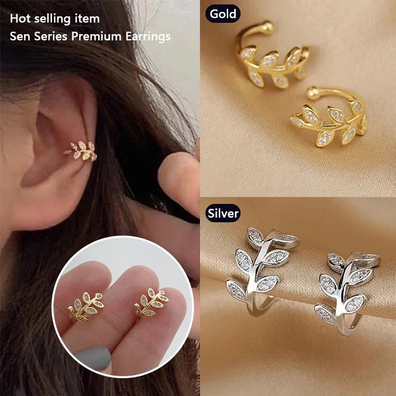 Gigi's Cute Metal Leaf Earcuff Clips On Earring