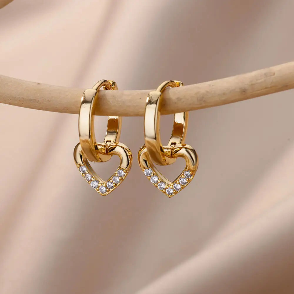 Gigi's Zircon Heart Earrings