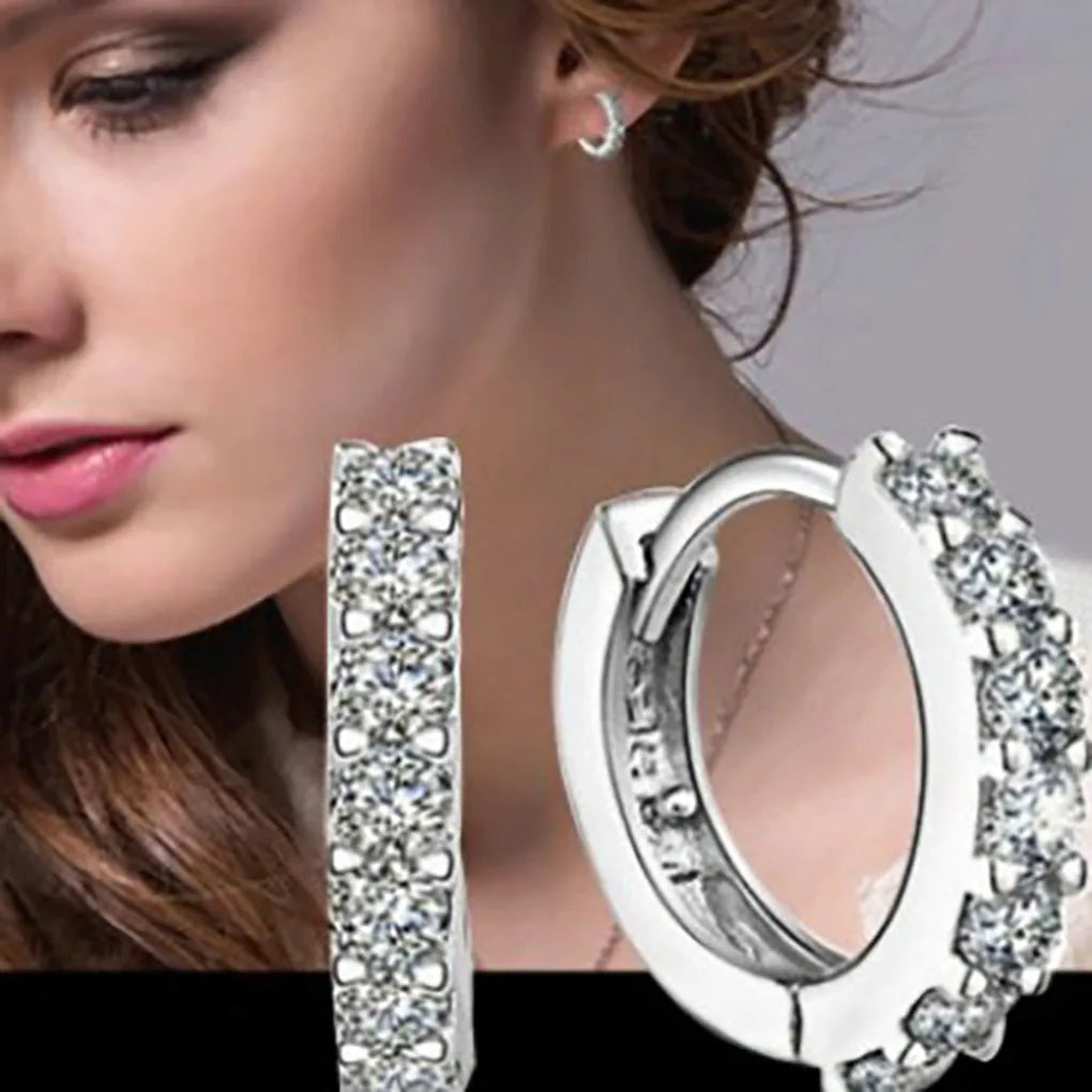 Gigi's Luxury Romantic Women Crystal Hoop Earrings